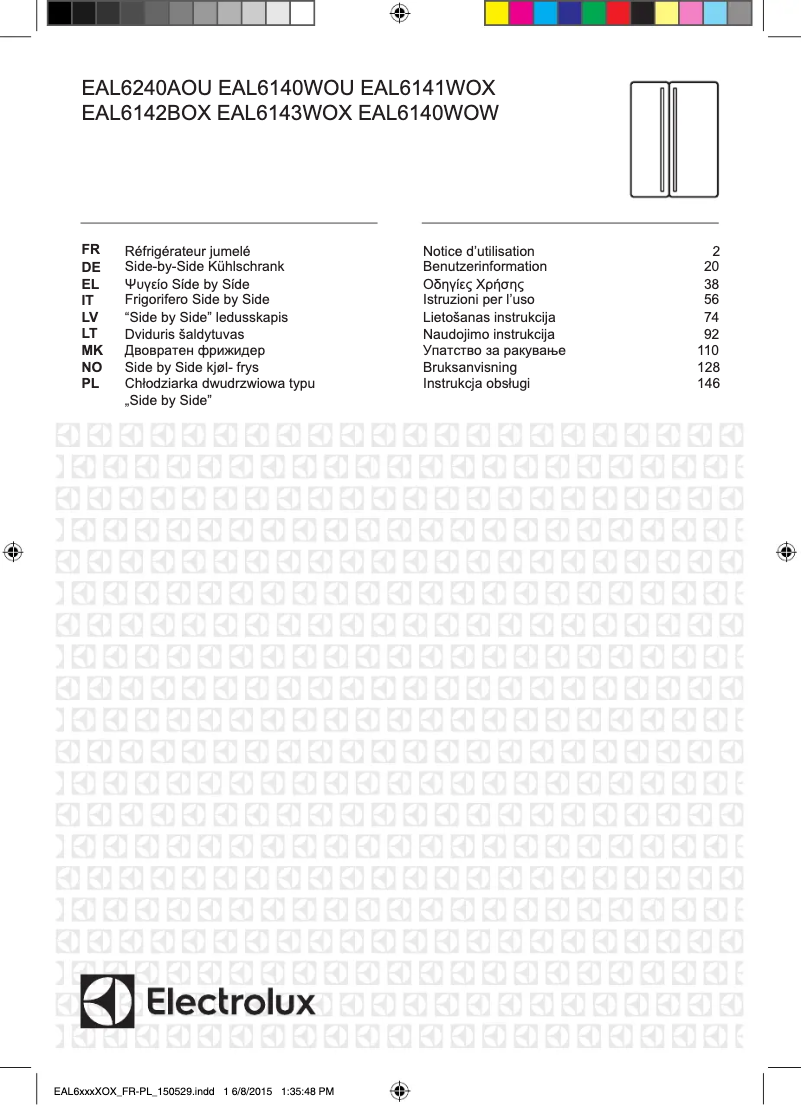 Page n°1 - Manuel utilisateur Electrolux EAL6140WOW