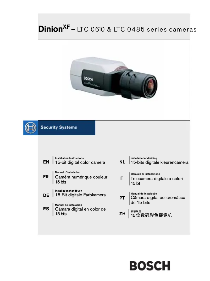Image de la première page du manuel de l'appareil DinionXF LTC 0485
