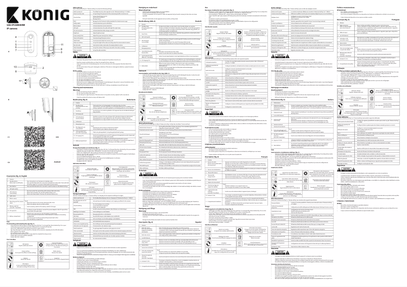 Page 1 de la notice Manuel utilisateur Konig SAS-IPCAM300W