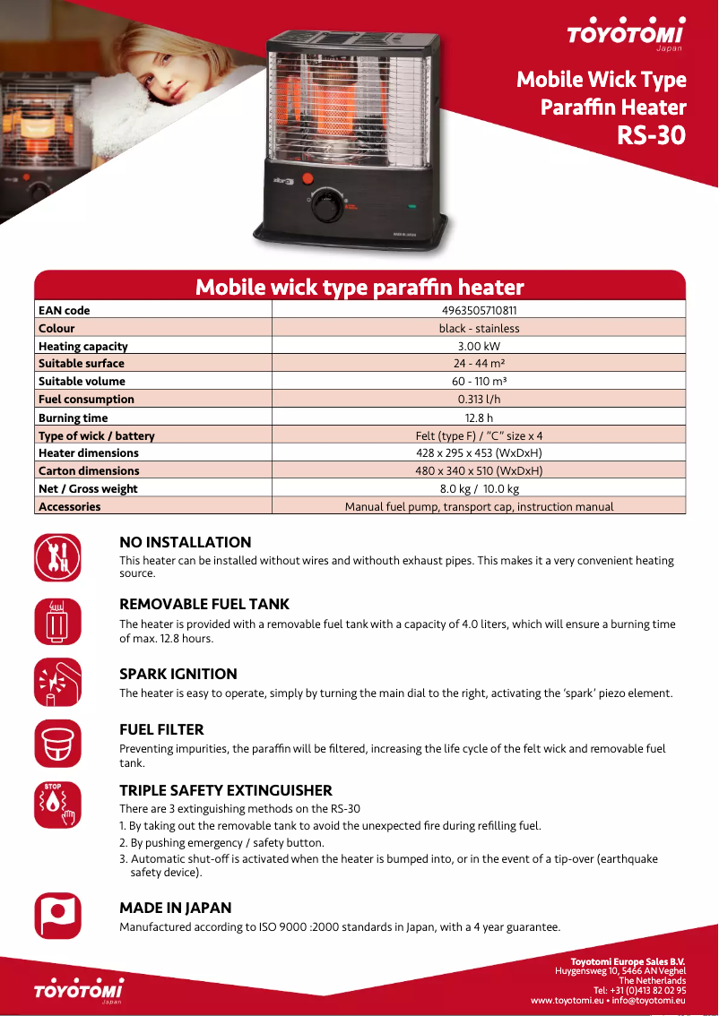 Página 1 del manual Ficha técnica Zibro RS-30
