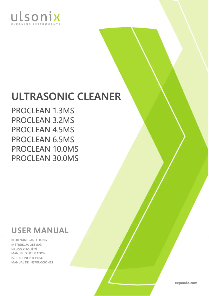 Página 1 del manual Manual de usuario Ulsonix PROCLEAN 6.5MS
