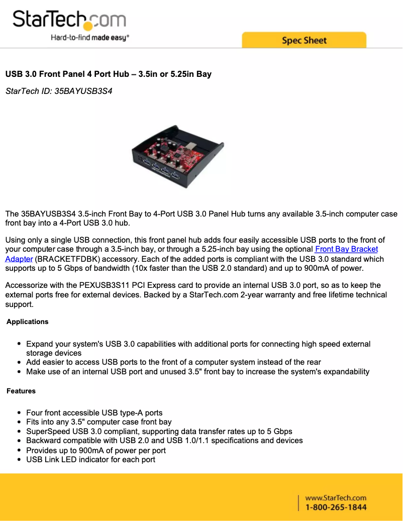 Page 1 de la notice Manuel utilisateur StarTech.com 35BAYUSB3S4