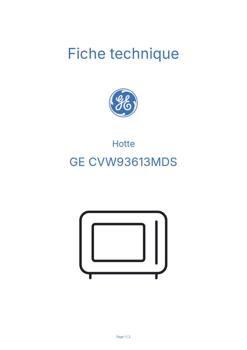 Image de la première page du manuel de l'appareil CVW93613MDS