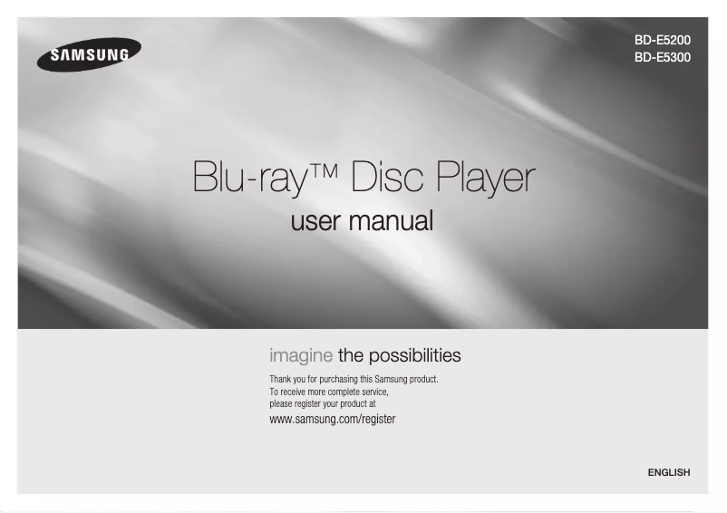 Page n°1 - Manuel utilisateur Samsung BD-E5300