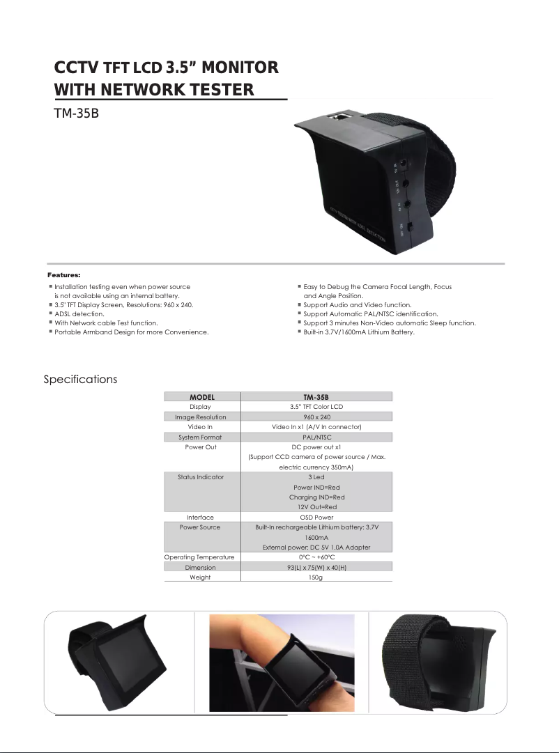 Page 1 de la notice Manuel utilisateur Provision-ISR TM-35BL