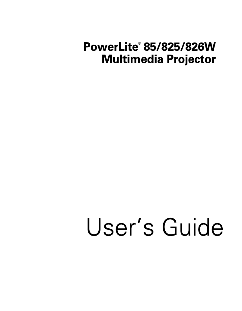 Imagen de la primera página del manual del dispositivo PowerLite 825