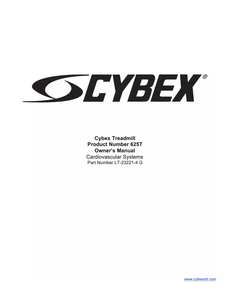 Page 1 de la notice Manuel utilisateur Cybex 625T