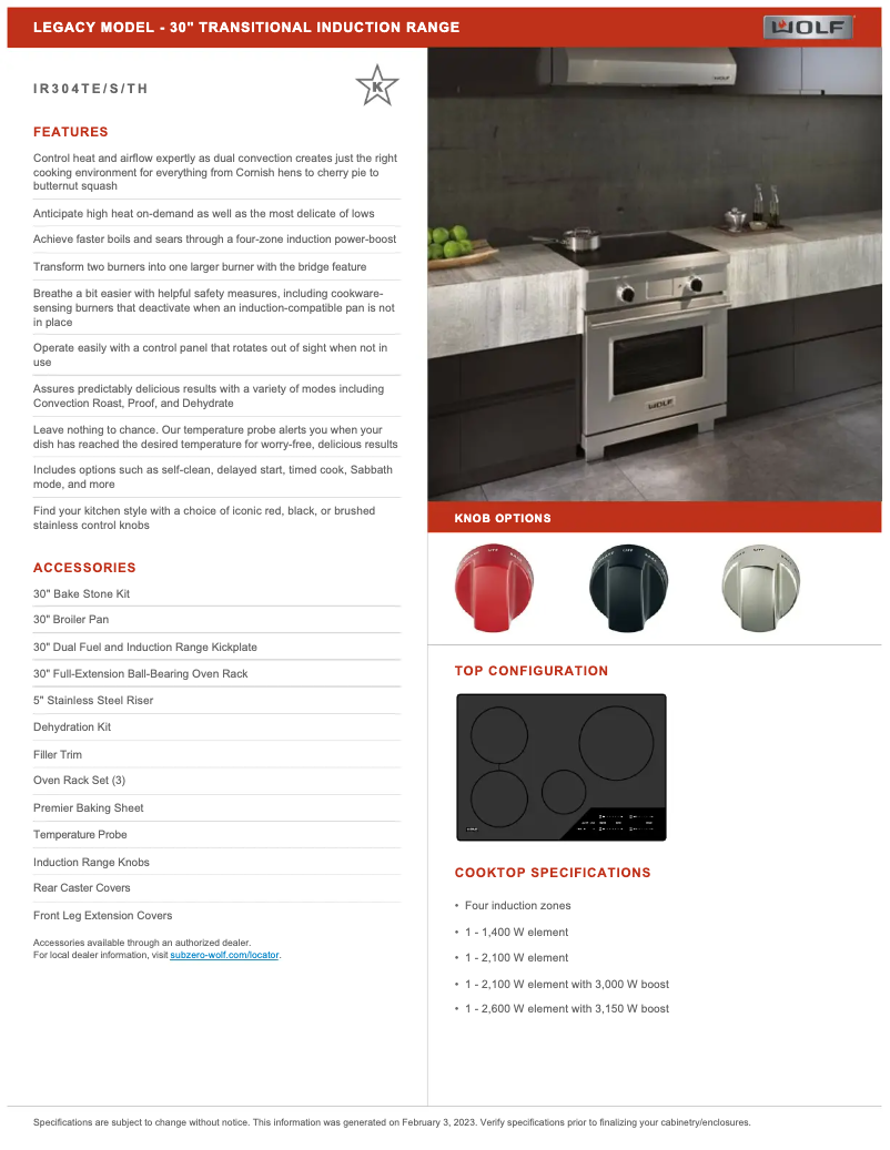 Page 1 de la notice Manuel utilisateur Wolf IR304TTH