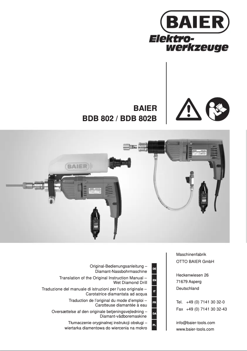 Image de la première page du manuel de l'appareil BDB 802