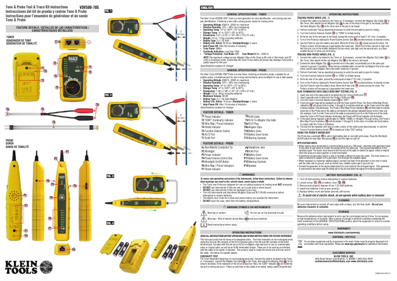 Page n°1 - Manuel utilisateur Klein Tools VDV500-705