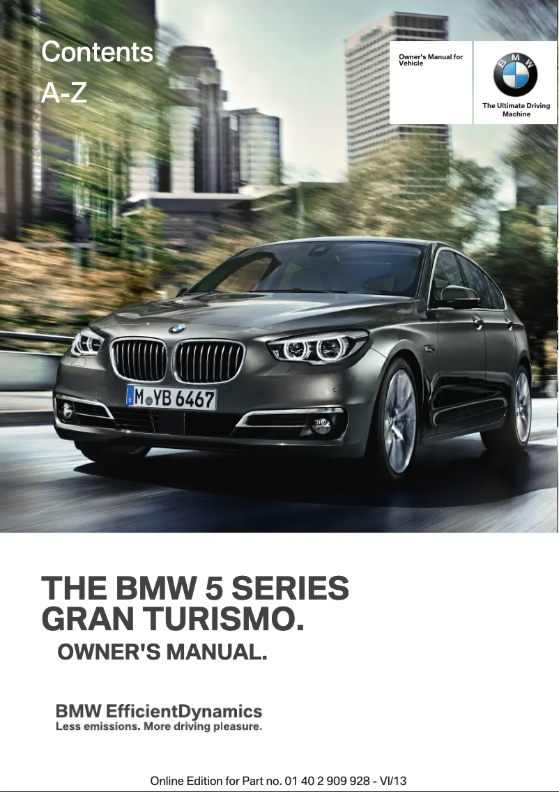 Image de la première page du manuel de l'appareil 550i xDrive Gran Turismo (2014)