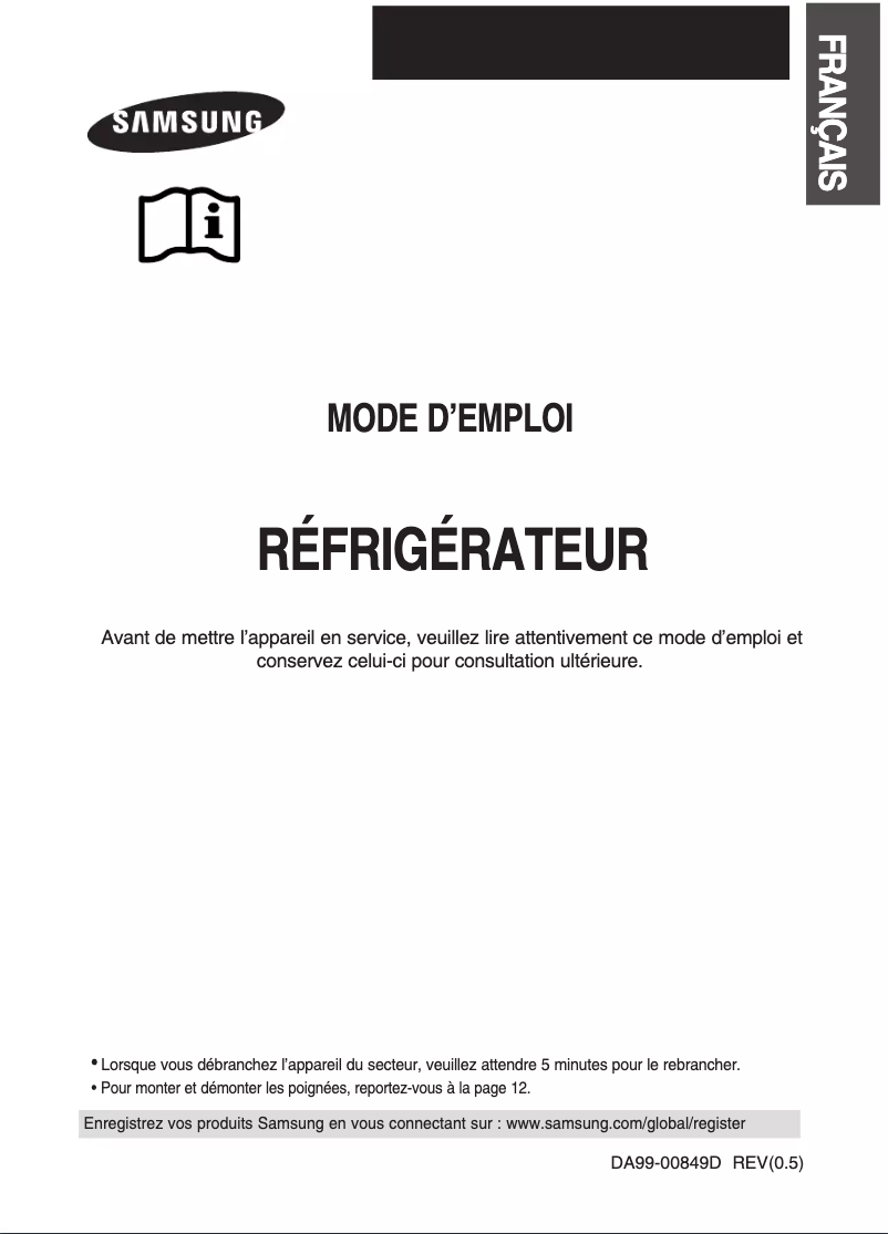 Page 1 de la notice Manuel utilisateur Samsung RT49MASW