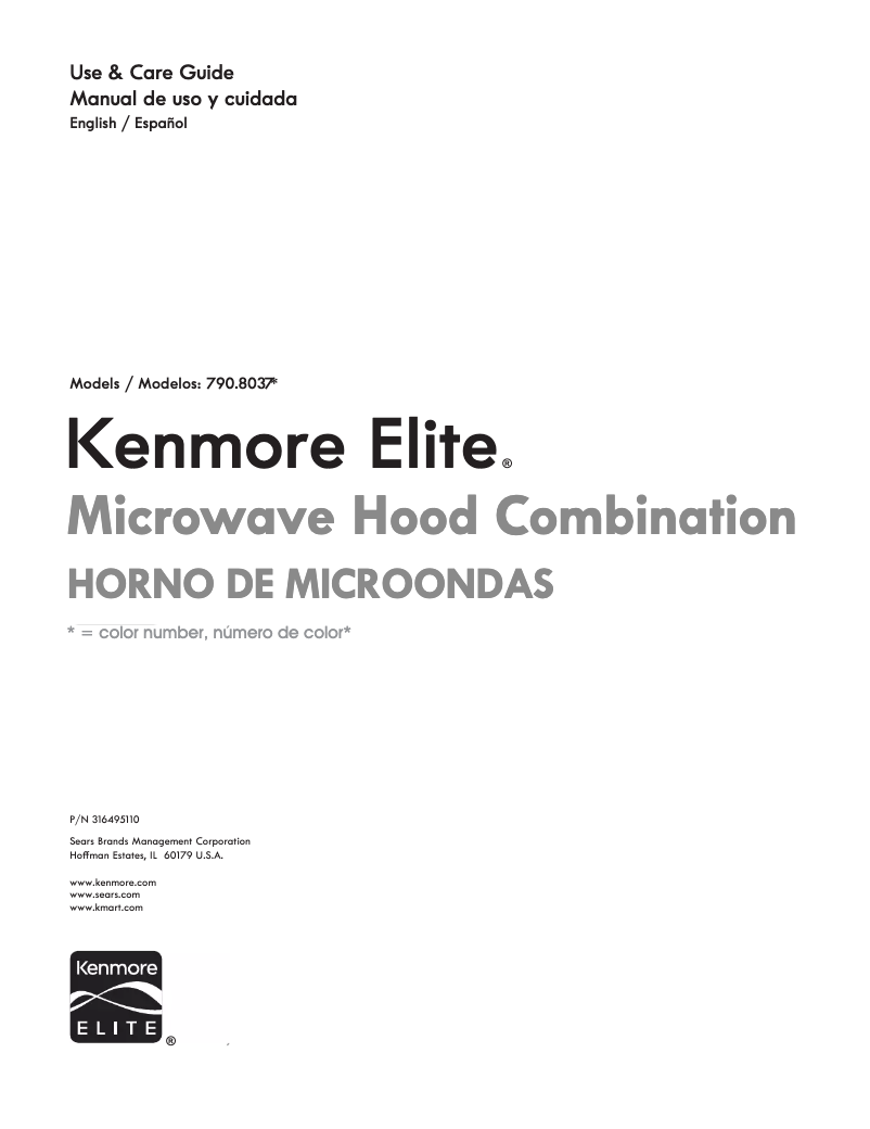 Page 1 de la notice Manuel utilisateur Kenmore 790.80379