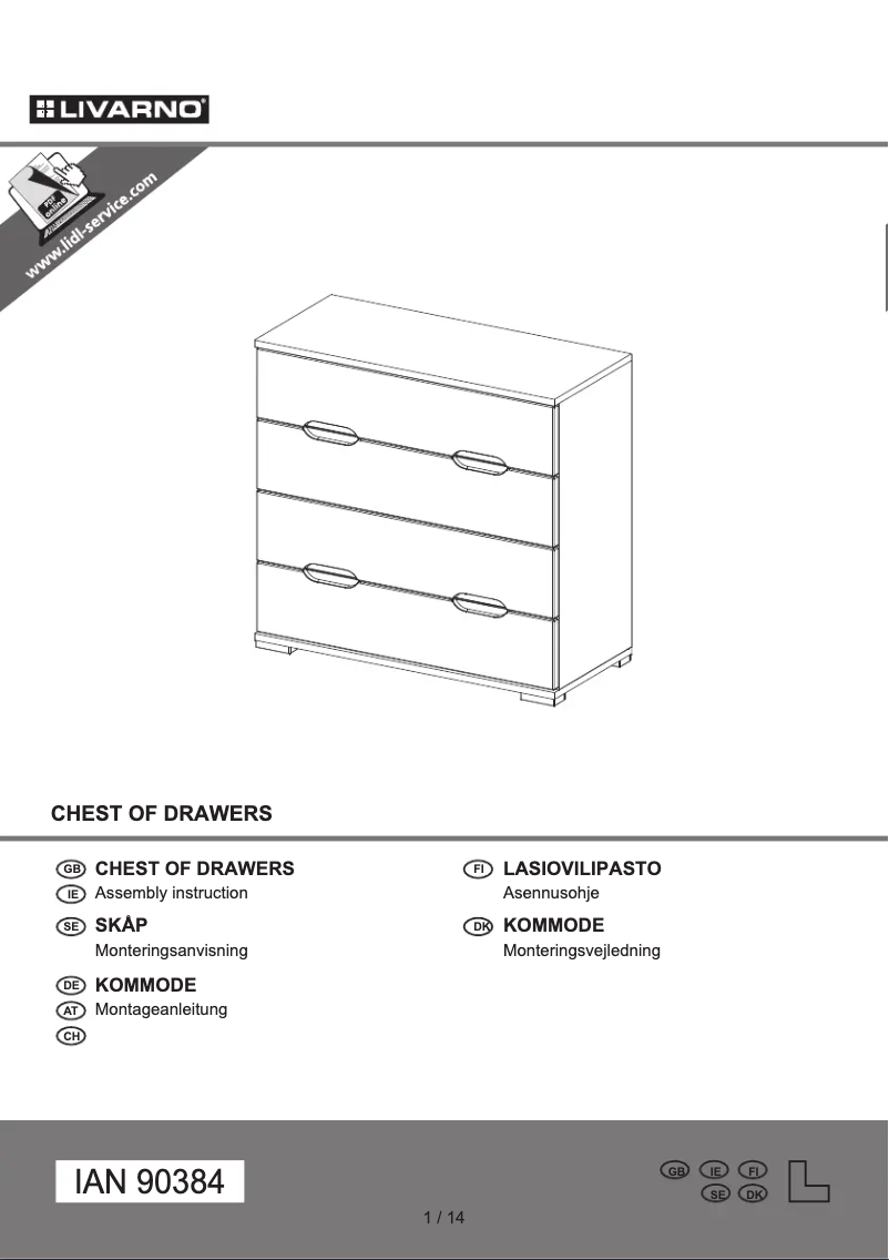 Page 1 de la notice Manuel utilisateur Livarno Lux IAN 90384