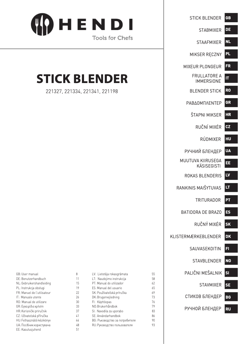 Page n°1 - Manuel utilisateur Hendi 221327
