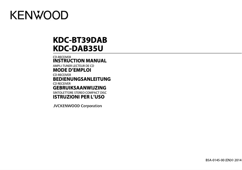 Page 1 de la notice Manuel utilisateur Kenwood KDC-BT39DAB