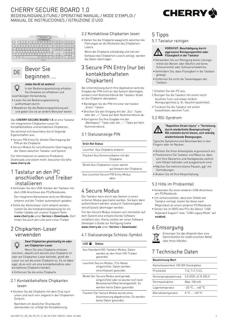 Image de la première page du manuel de l'appareil Secure Board 1.0