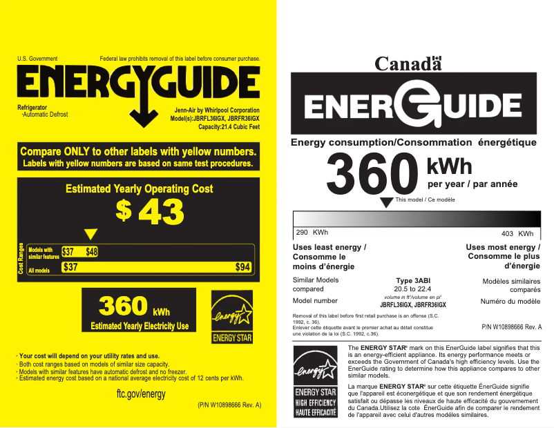 Image de la première page du manuel de l'appareil JBRFR36IGX