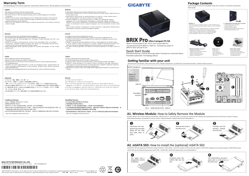 Page 1 de la notice Manuel utilisateur Gigabyte GB-BXi5-5575