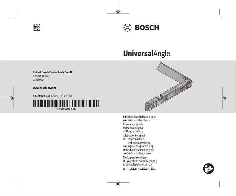 Page n°1 - Manuel utilisateur Bosch UniversalAngle