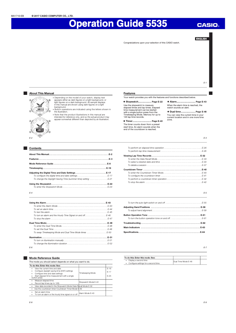 Page 1 de la notice Manuel utilisateur Casio G-Shock GA-810MMB-1A2ER