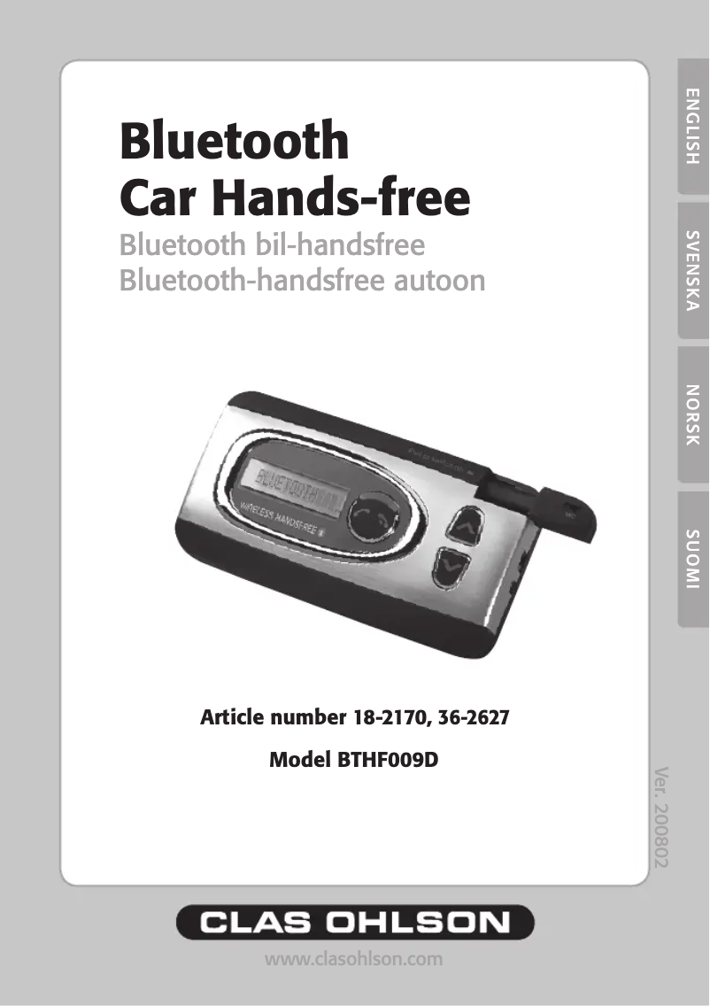 Page n°1 - Manuel utilisateur Exibel BTHF009D