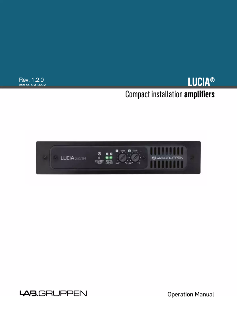 Page 1 de la notice Mode d'emploi Lab Gruppen LUCIA 60/1-70