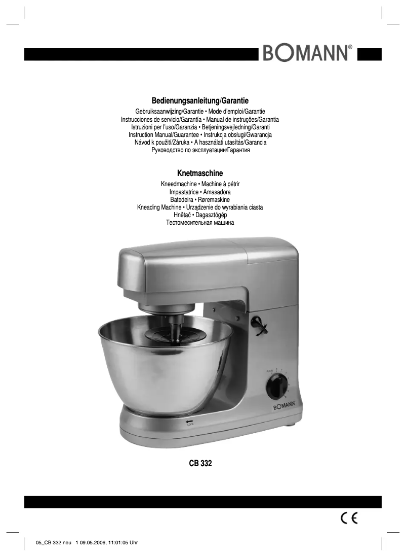 Page 1 de la notice Manuel utilisateur Bomann CB 332