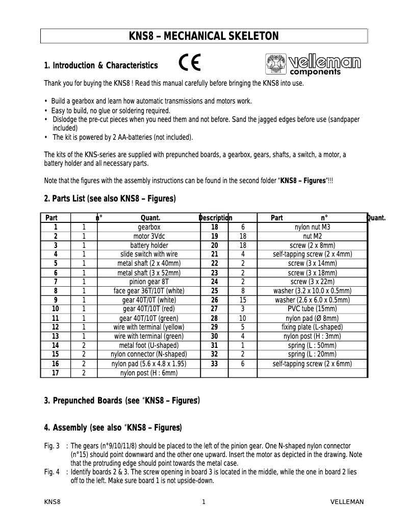 Image de la première page du manuel de l'appareil KNS8