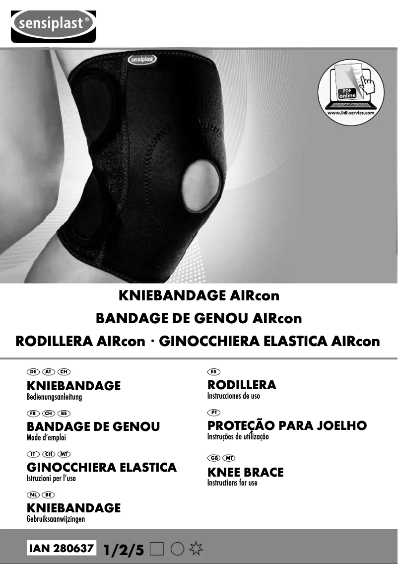 Page 1 de la notice Manuel utilisateur Sensiplast IAN 280637