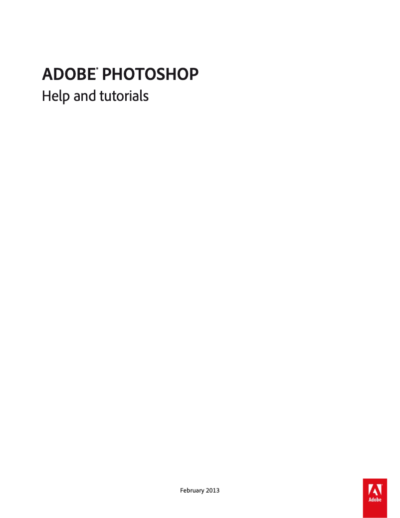 Page n°1 - Mode d'emploi Adobe Photoshop CS6