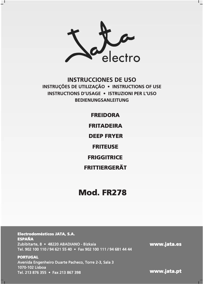 Page n°1 - Manuel utilisateur Jata FR278