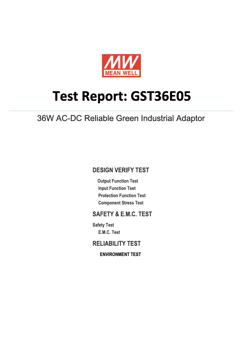 Page 1 de la notice Fiche technique Mean Well GST36E05-P1J
