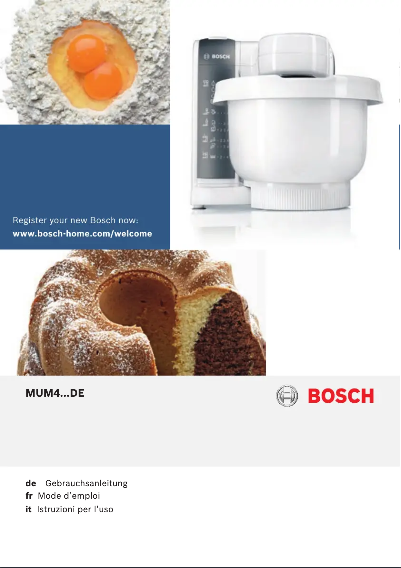 Page n°1 - Manuel utilisateur Bosch MUM48140DE