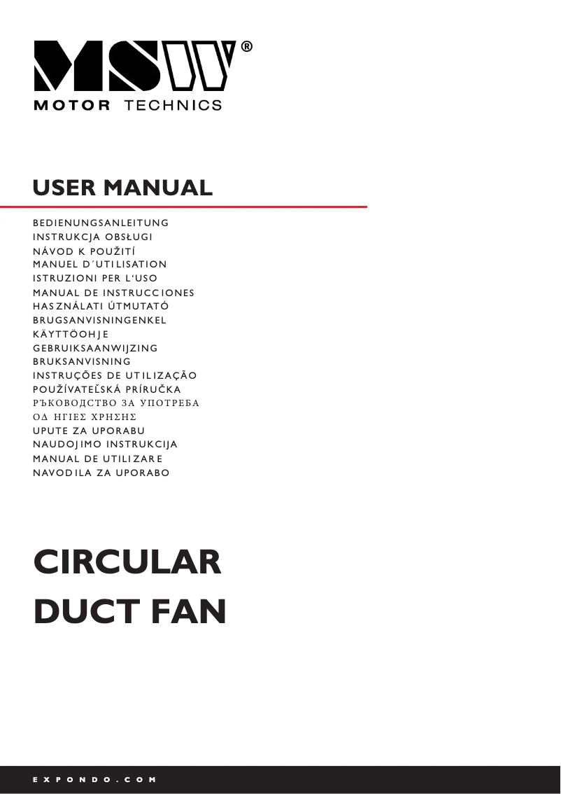 Page n°1 - Manuel utilisateur MSW MSW-CDAIR-10S