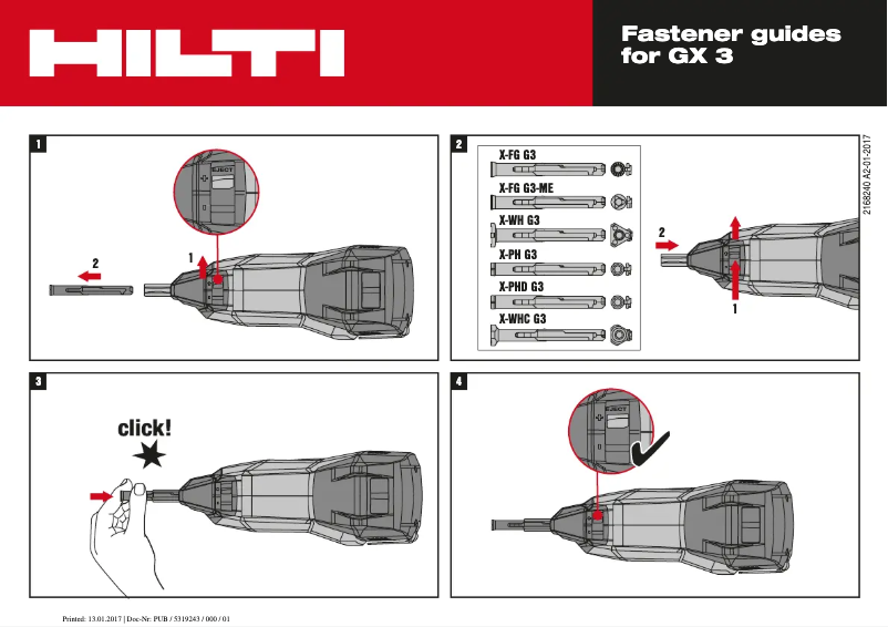 Page n°1 - Instructions / montage Hilti GX 3