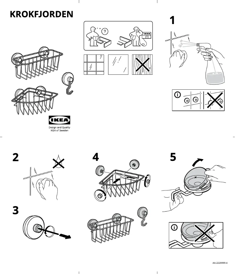 Page 1 de la notice Manuel utilisateur Ikea KROKFJORDEN 704.539.98