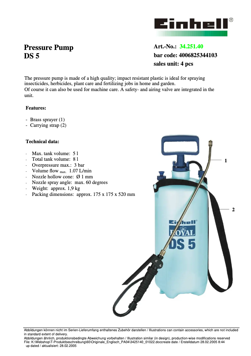 Image de la première page du manuel de l'appareil DS 5