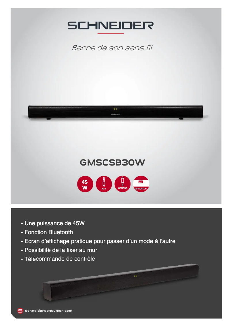 Imagen de la primera página del manual del dispositivo GMSCSB30W