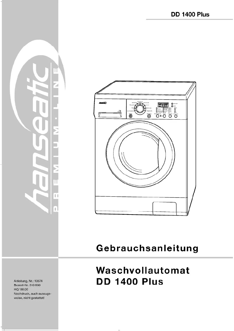 Page 1 de la notice Manuel utilisateur Hanseatic DD 1400 Plus