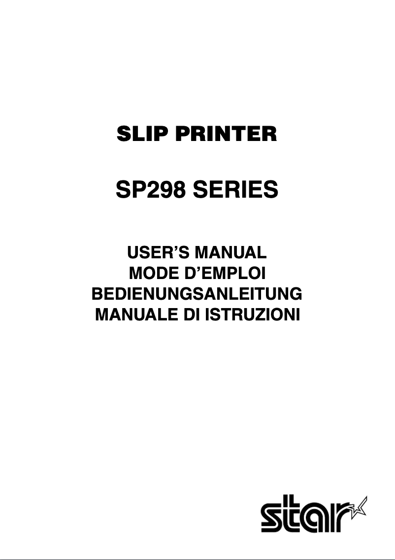 Image de la première page du manuel de l'appareil SP298