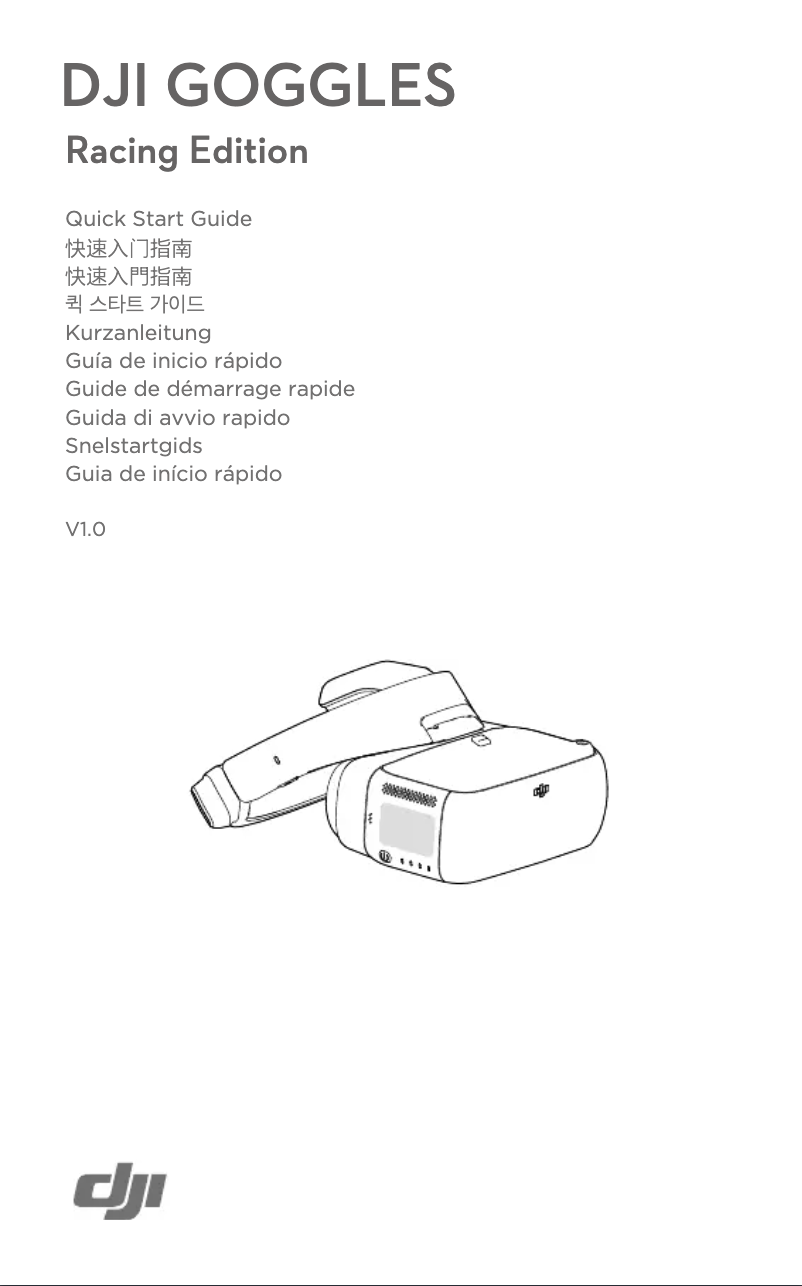 Page 1 de la notice Manuel utilisateur DJI Goggles Racing Edition