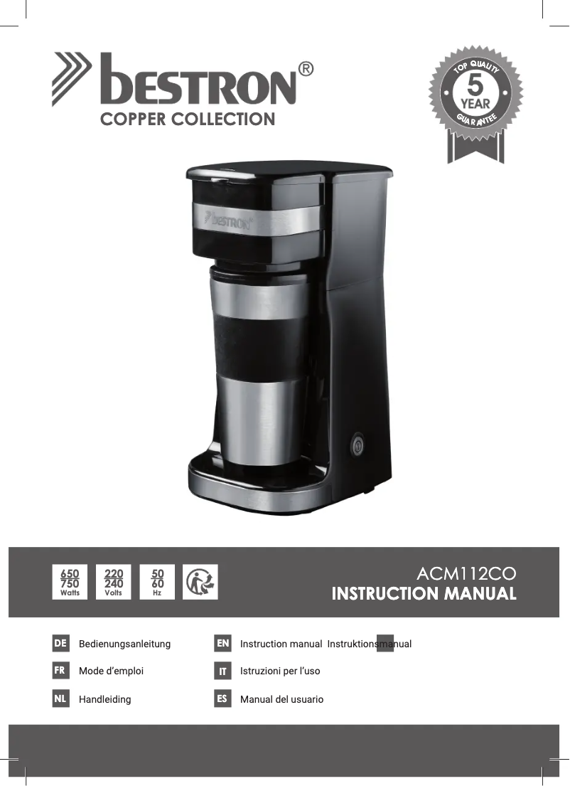 Image de la première page du manuel de l'appareil ACM112CO