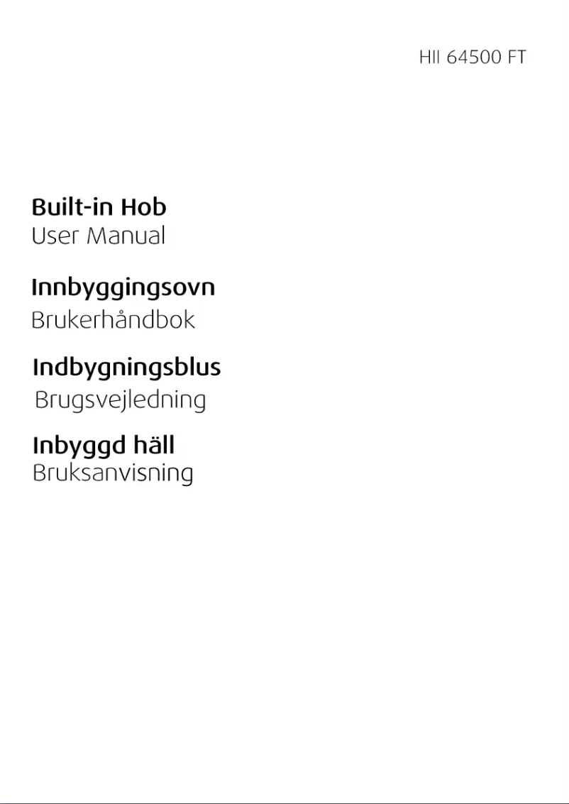 Page n°1 - Manuel utilisateur Beko HII 64500 FT