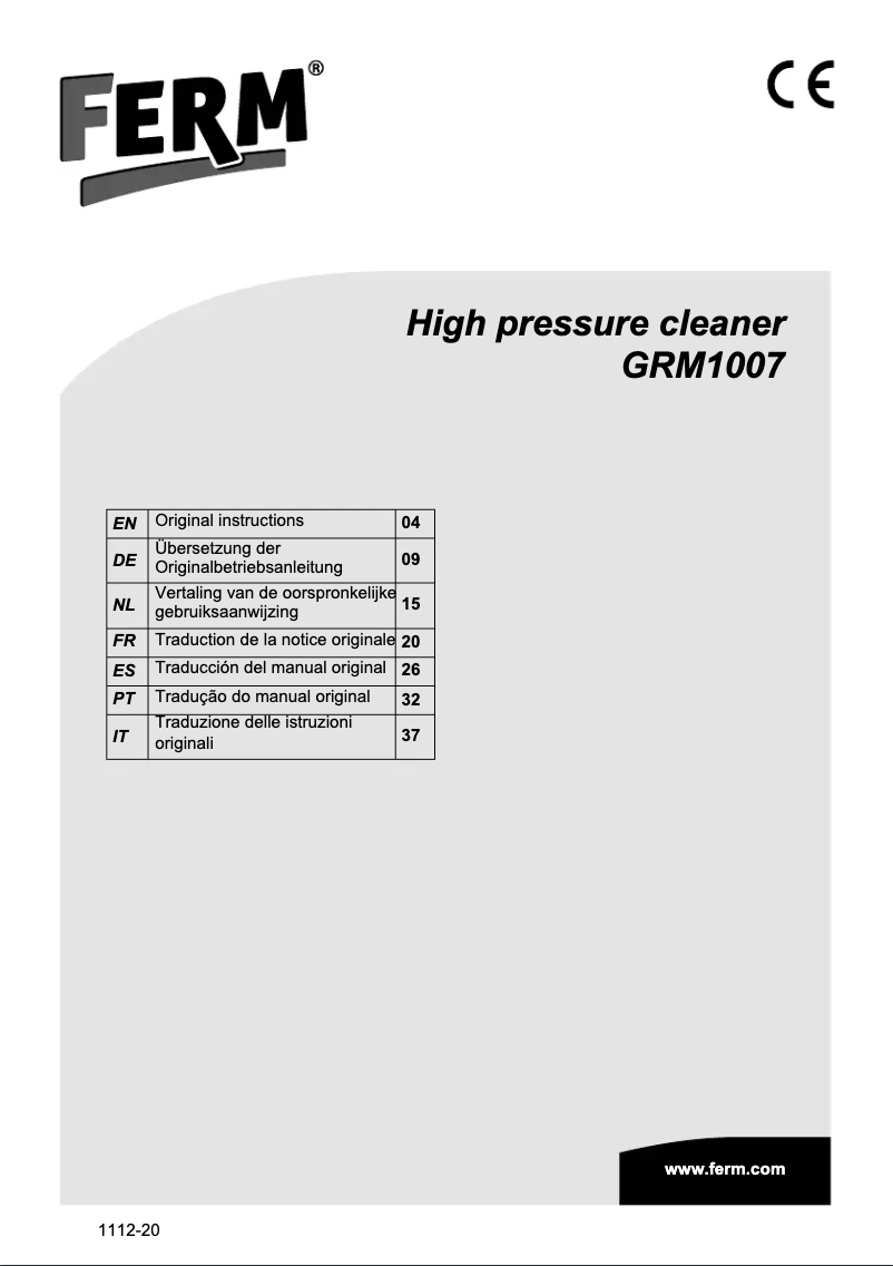 Page 1 of the manual User Manual Ferm GRM1007