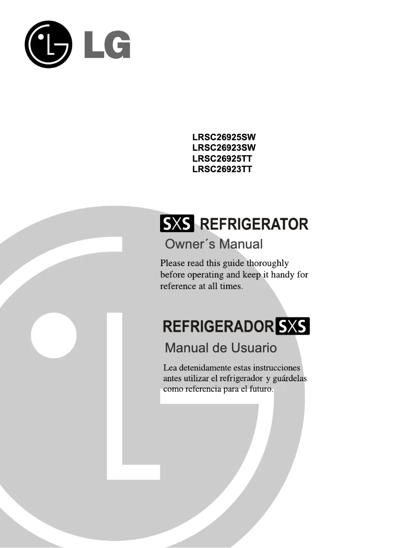 Page 1 de la notice Manuel utilisateur LG LRSC26923TT