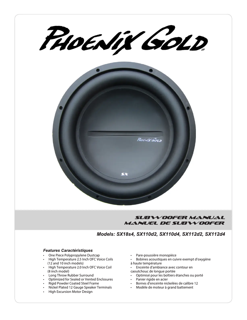 Page n°1 - Manuel utilisateur Phoenix Gold SX110D2