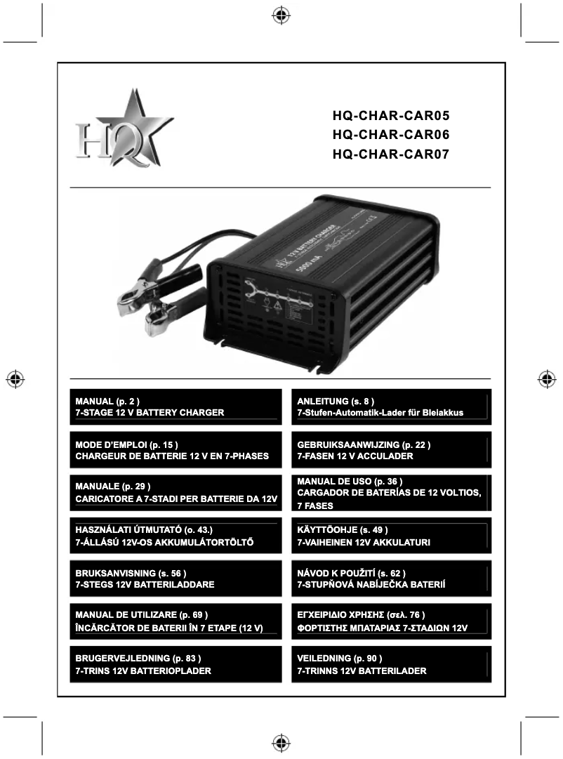 Image de la première page du manuel de l'appareil CHAR-CAR07