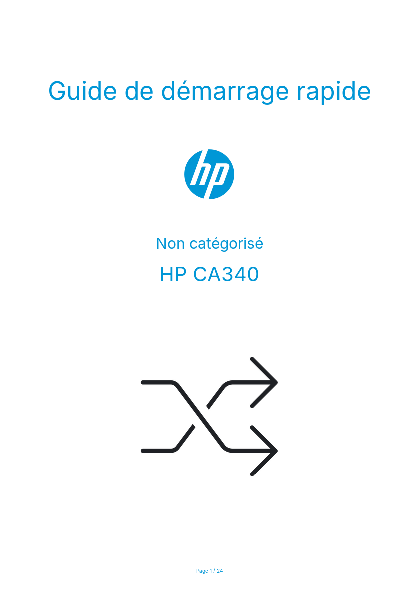 Page n°1 - Guide de démarrage rapide HP CA340