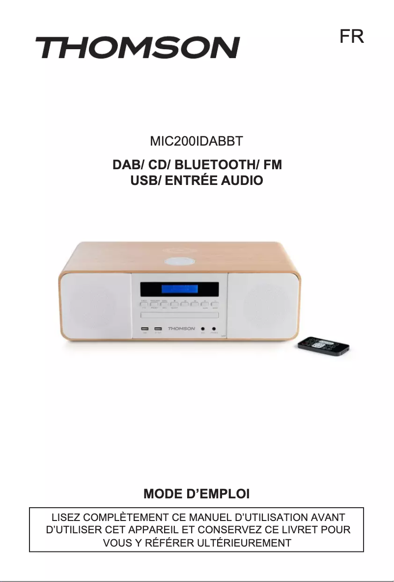 Page n°1 - Manuel utilisateur Thomson MIC200IDABBT